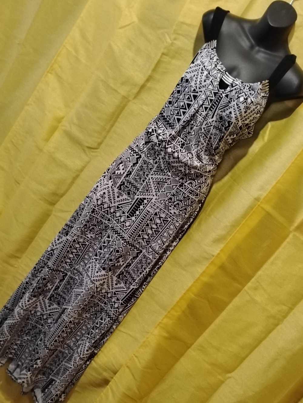 Metaphor Black & White Tribal Maxi Dress